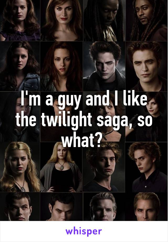 I'm a guy and I like the twilight saga, so what? 