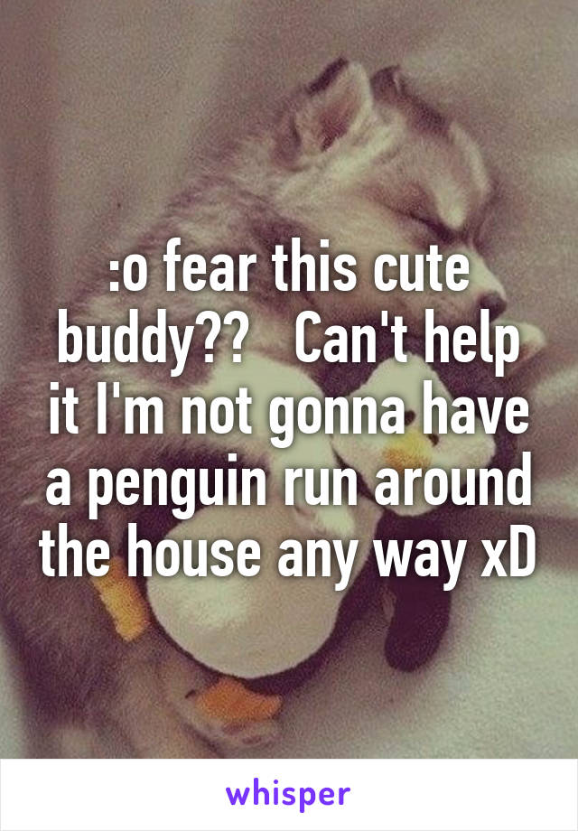 :o fear this cute buddy??   Can't help it I'm not gonna have a penguin run around the house any way xD