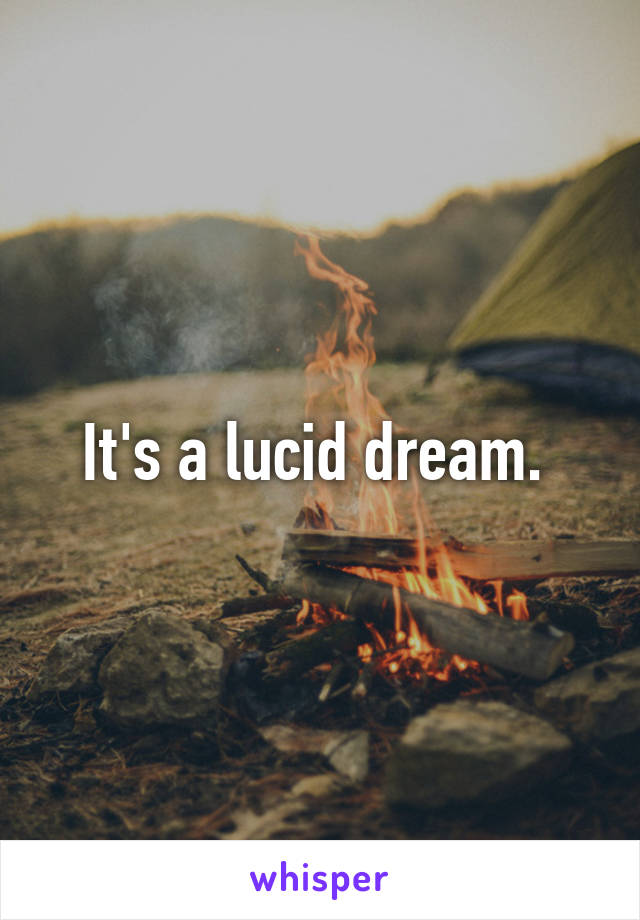 It's a lucid dream. 