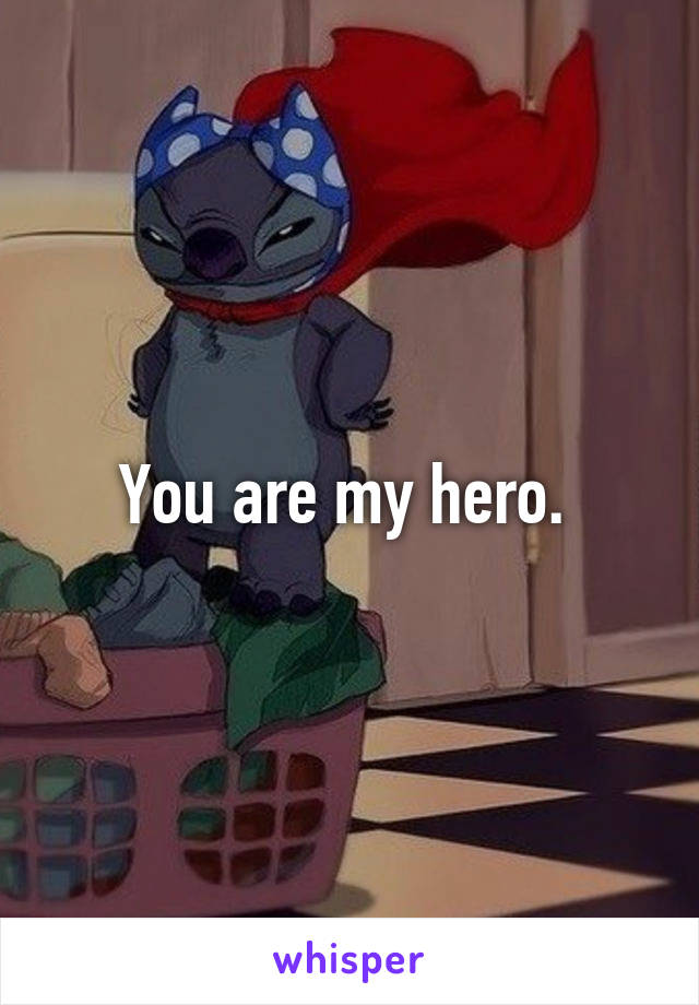 You are my hero. 