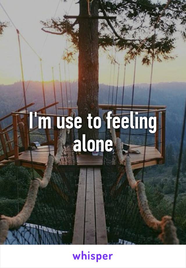 I'm use to feeling alone