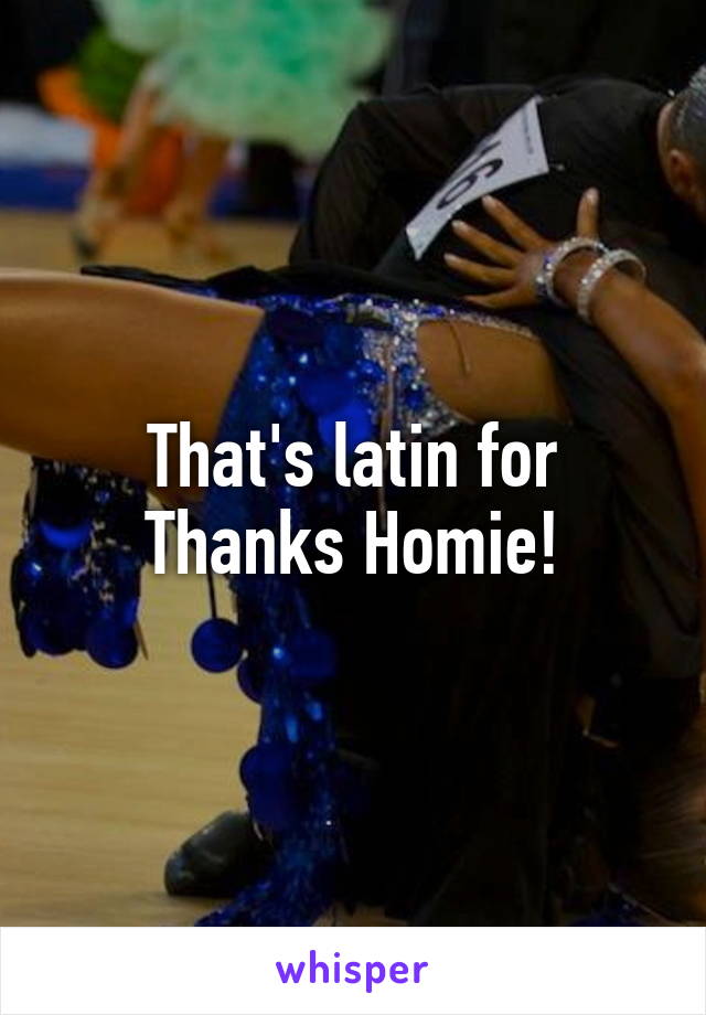 That's latin for Thanks Homie!