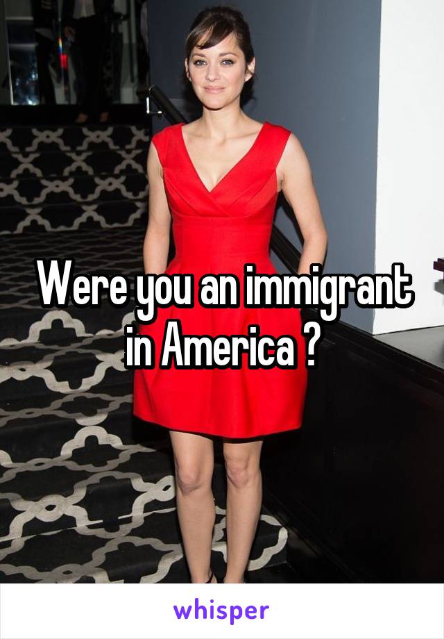 Were you an immigrant in America ?