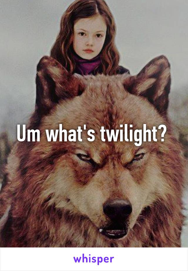 Um what's twilight? 