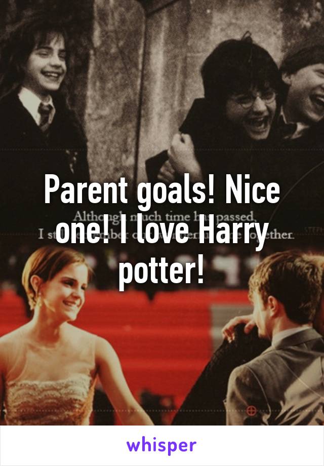 Parent goals! Nice one! I love Harry potter!