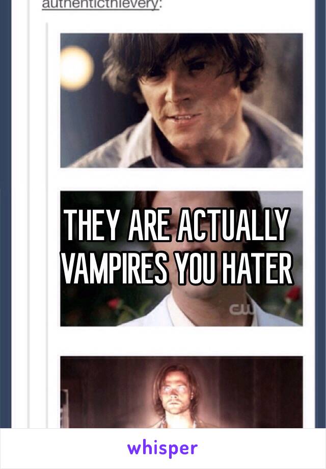 THEY ARE ACTUALLY VAMPIRES YOU HATER