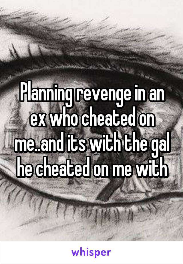 Planning revenge in an ex who cheated on me..and its with the gal he cheated on me with