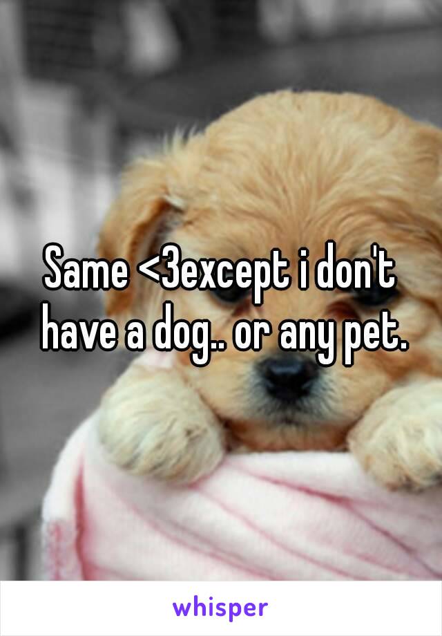 Same <3except i don't have a dog.. or any pet.