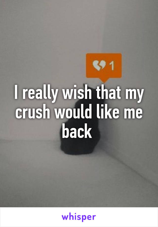 I really wish that my crush would like me back 