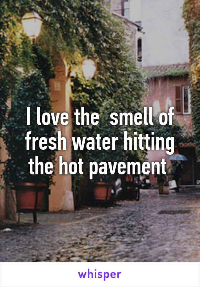 I love the  smell of fresh water hitting the hot pavement 