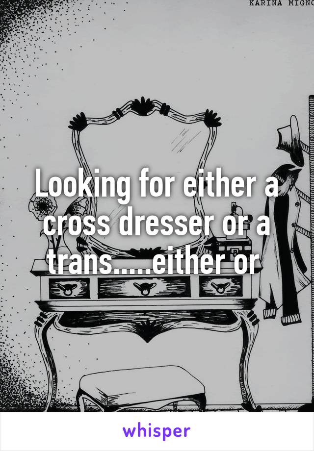 Looking for either a cross dresser or a trans.....either or 