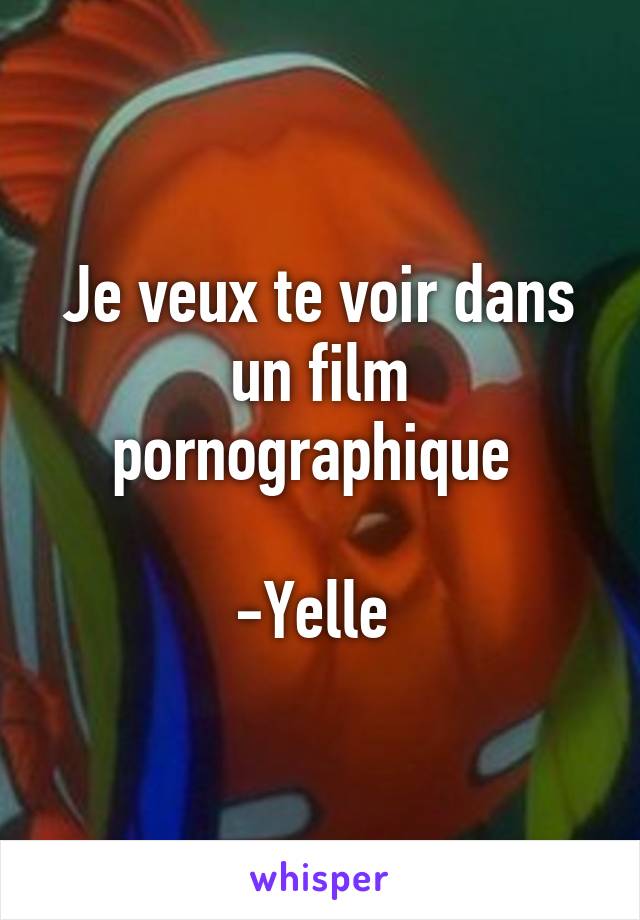 Je veux te voir dans un film pornographique 

-Yelle 