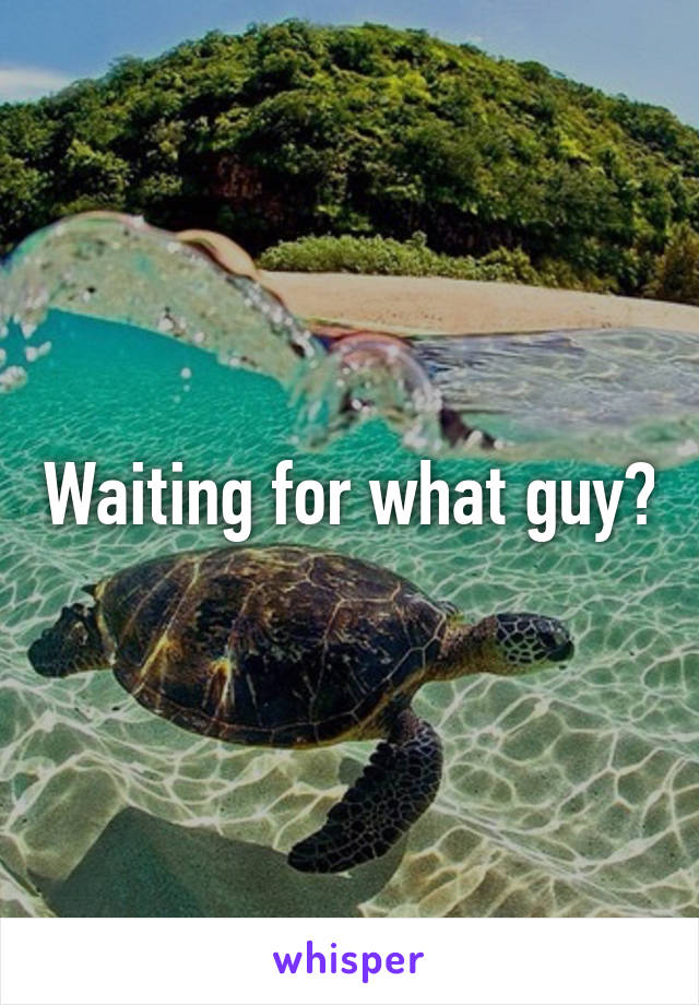 Waiting for what guy?