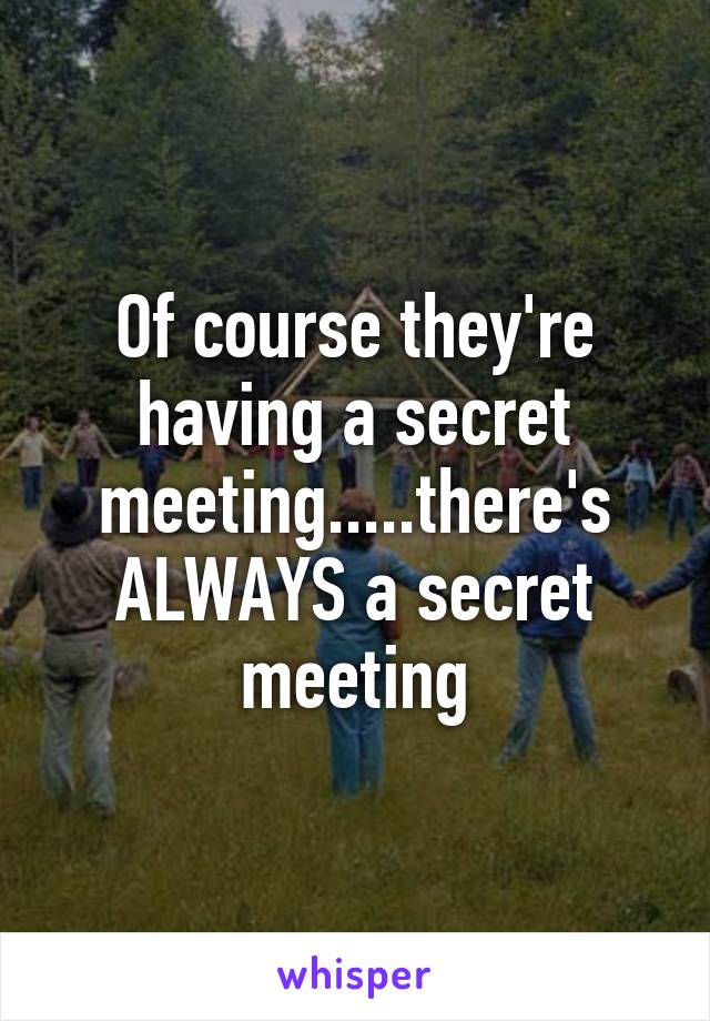 Of course they're having a secret meeting.....there's ALWAYS a secret meeting