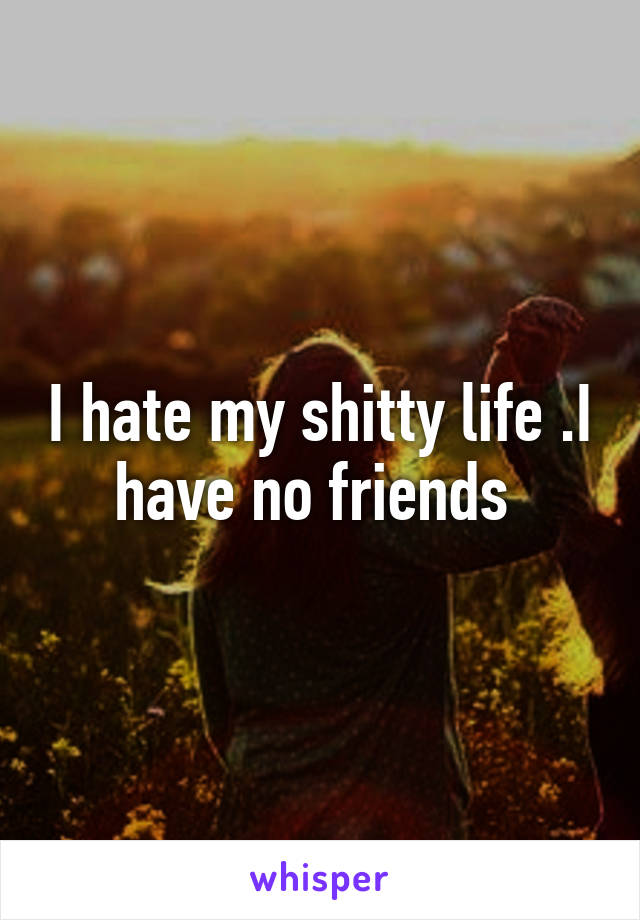 I hate my shitty life .I have no friends 