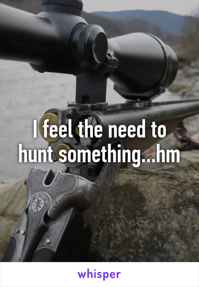 I feel the need to hunt something...hm