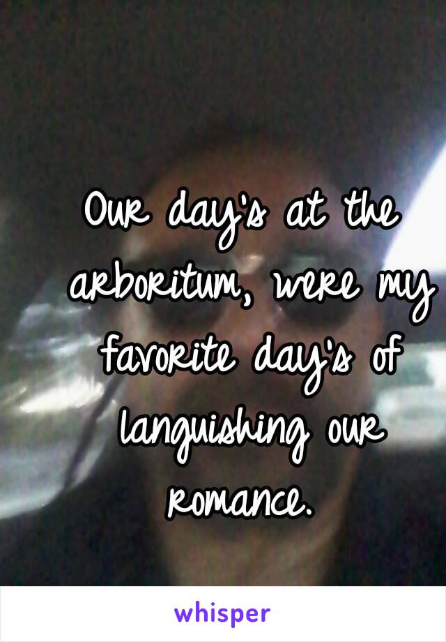 Our day's at the arboritum, were my favorite day's of languishing our romance. 