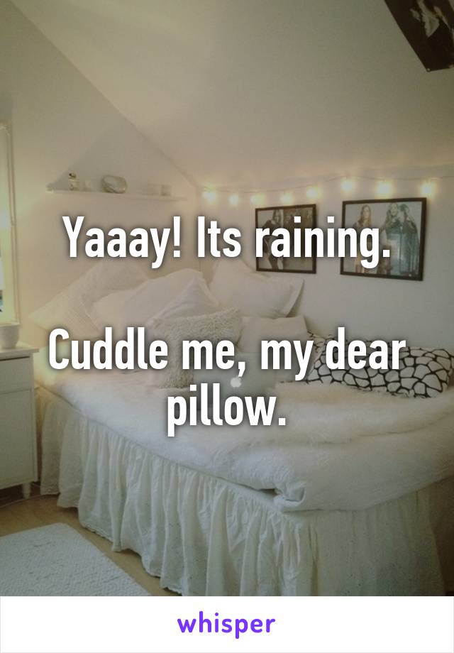 Yaaay! Its raining.

Cuddle me, my dear pillow.