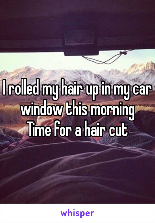 I rolled my hair up in my car window this morning 
Time for a hair cut 