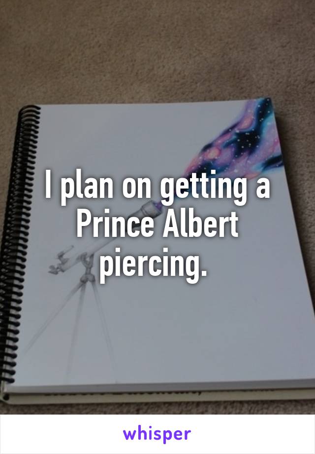 I plan on getting a Prince Albert piercing. 