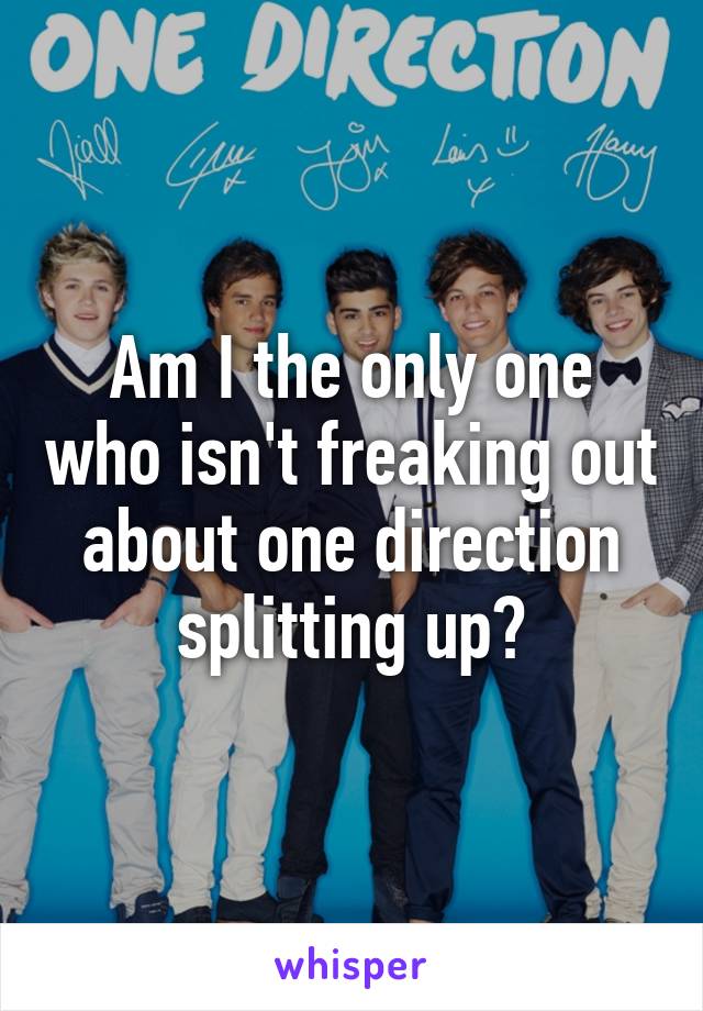 Am I the only one who isn't freaking out about one direction splitting up?