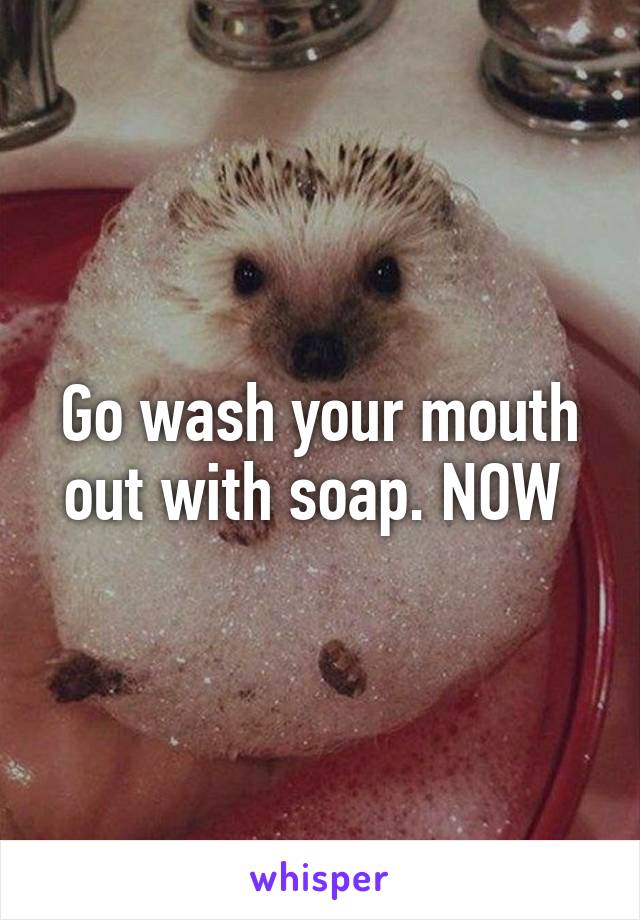 Go wash your mouth out with soap. NOW 