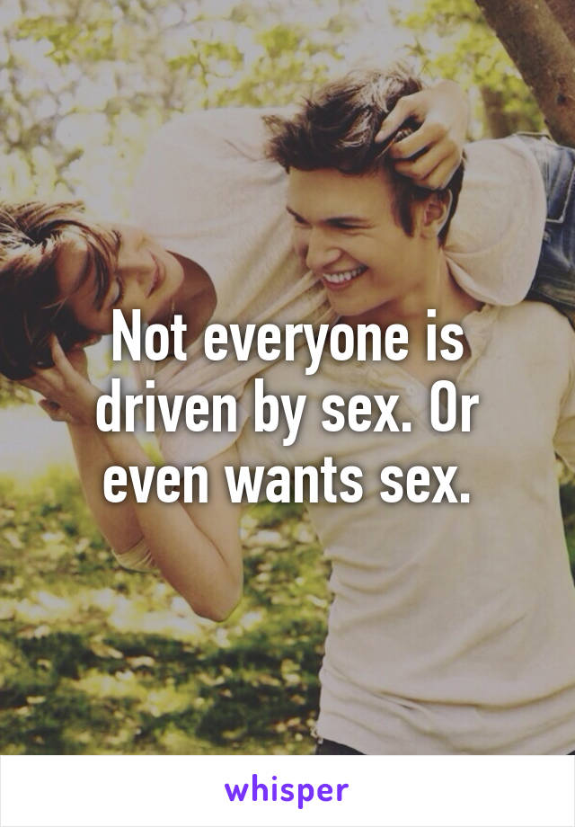 Not everyone is driven by sex. Or even wants sex.