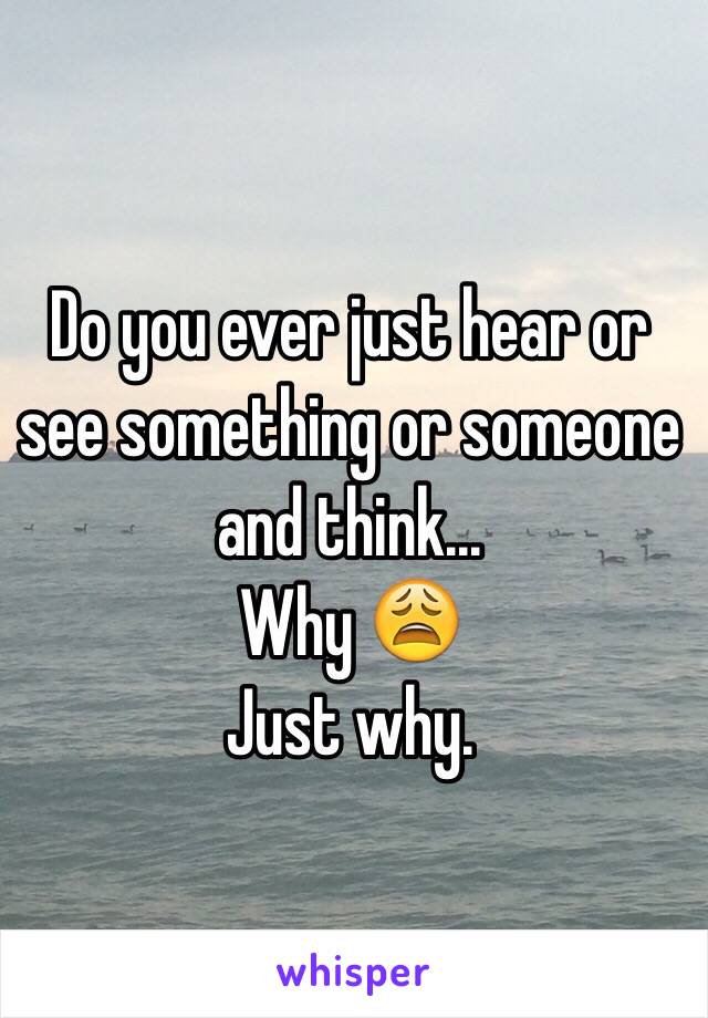 Do you ever just hear or see something or someone and think...
Why 😩
Just why.