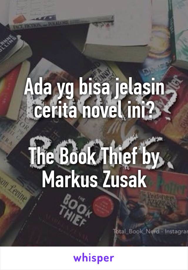 Ada yg bisa jelasin cerita novel ini?

The Book Thief by Markus Zusak