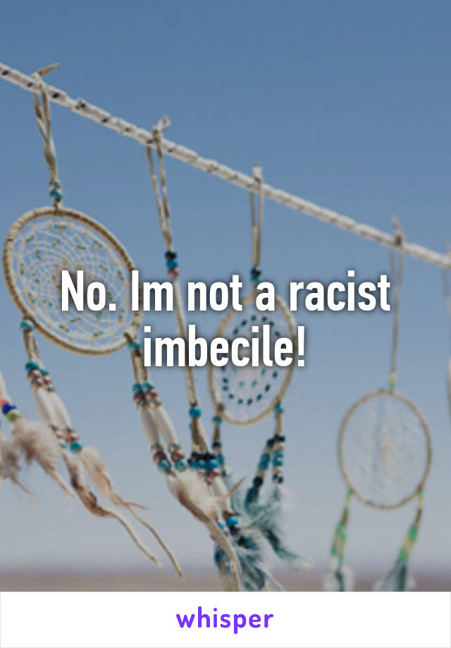 No. Im not a racist imbecile!