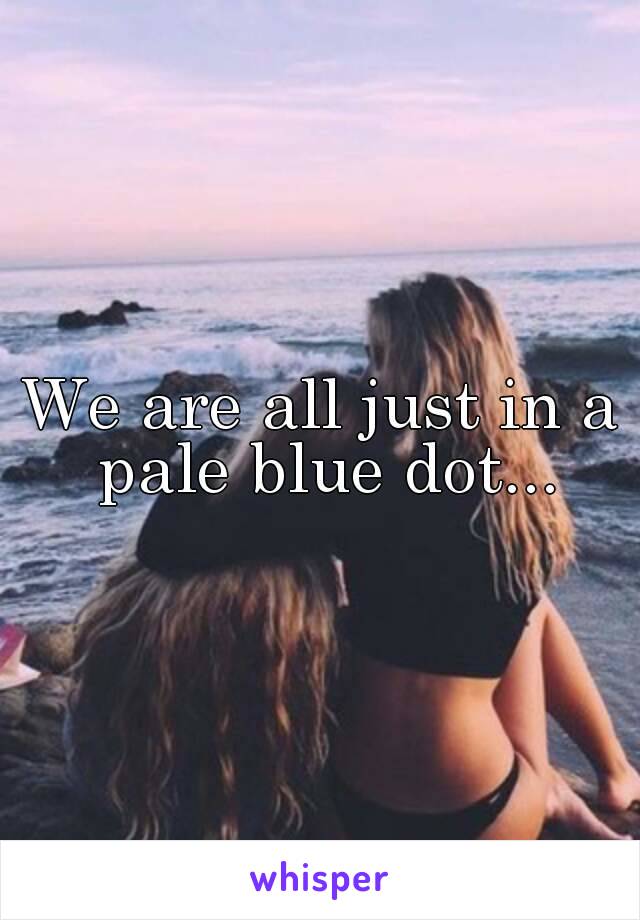 We are all just in a pale blue dot...