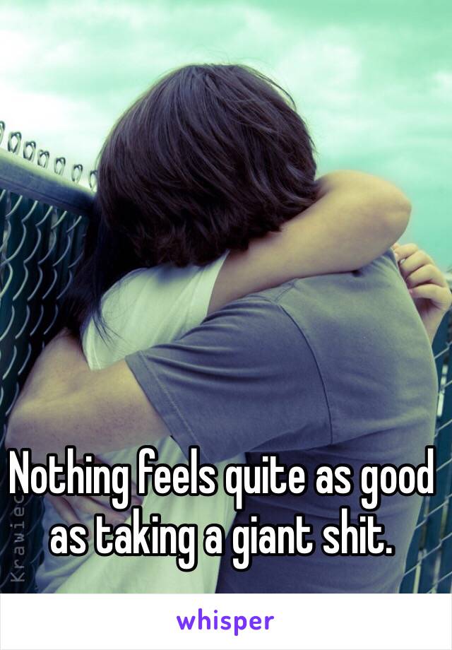 Nothing feels quite as good as taking a giant shit. 
