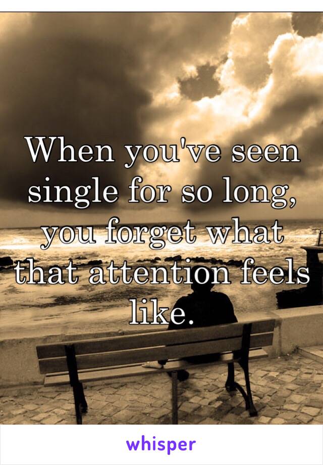 When you've seen single for so long, you forget what that attention feels like. 