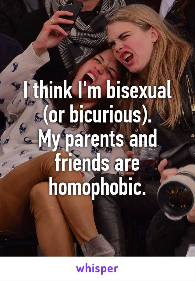 I think I'm bisexual (or bicurious).
My parents and friends are homophobic.