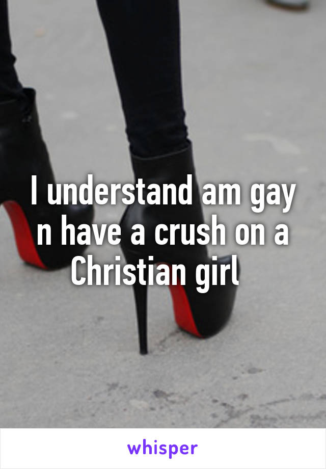 I understand am gay n have a crush on a Christian girl  