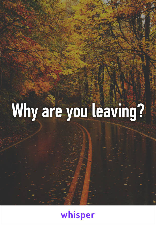 Why are you leaving?