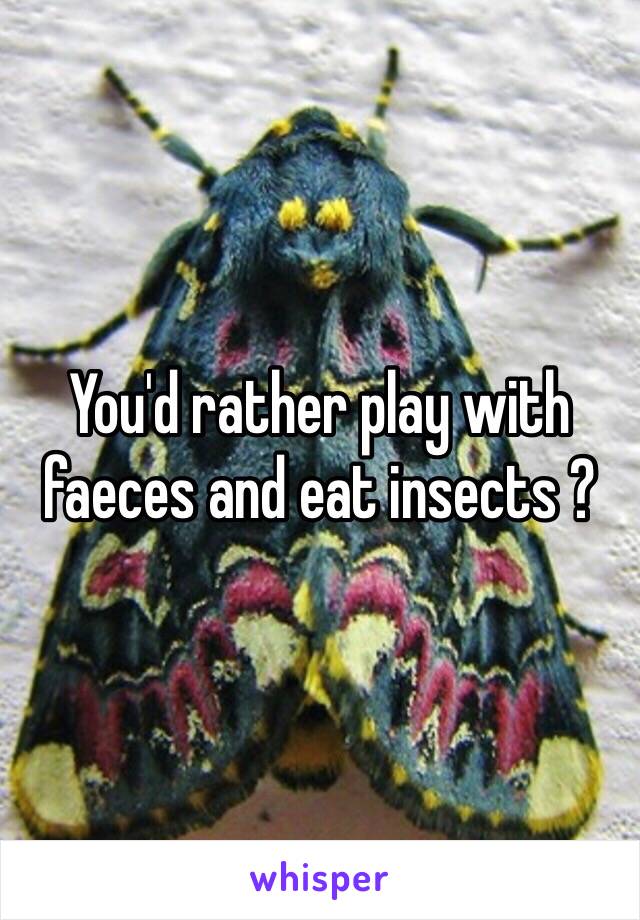 You'd rather play with faeces and eat insects ? 