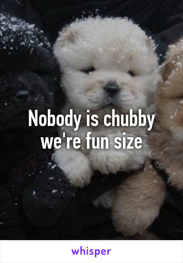 Nobody is chubby we're fun size