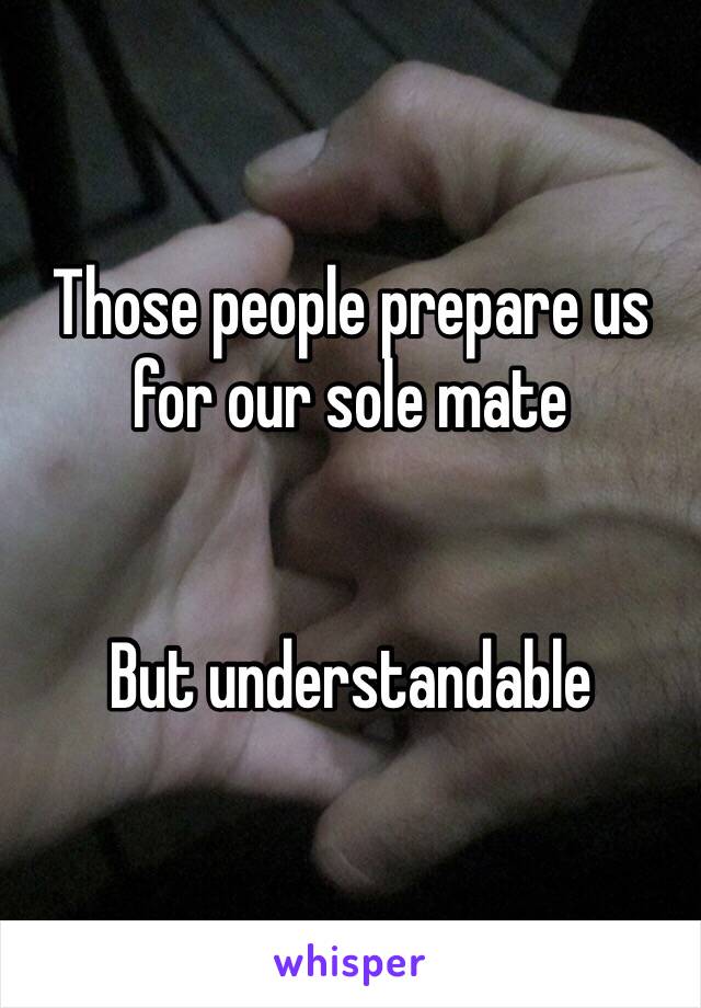 Those people prepare us for our sole mate 


But understandable 