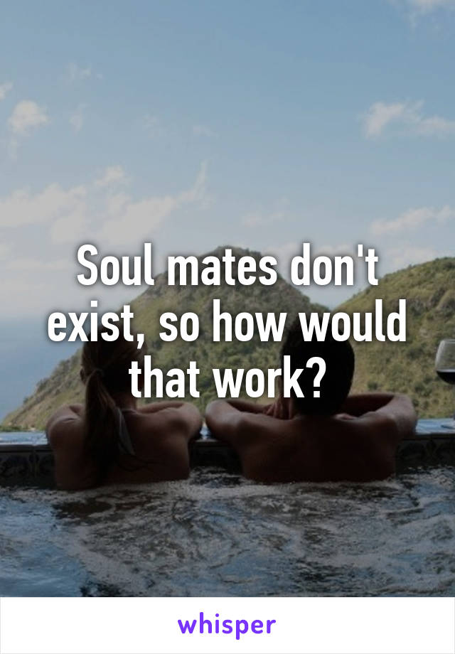 Soul mates don't exist, so how would that work?