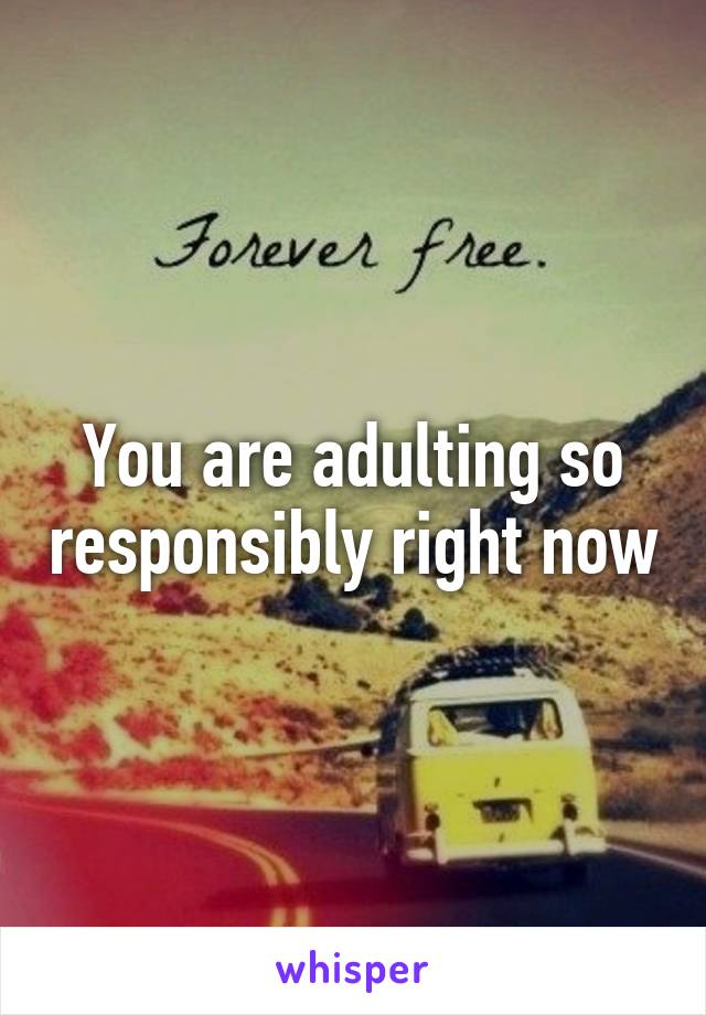 You are adulting so responsibly right now