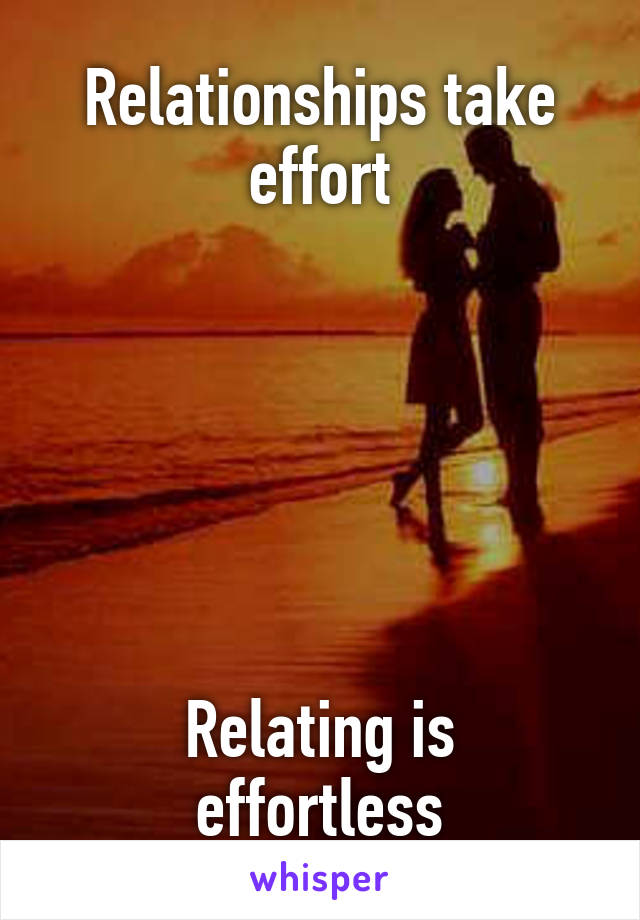 Relationships take effort






Relating is effortless