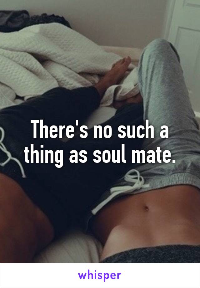 There's no such a thing as soul mate.