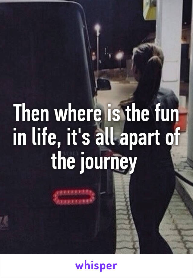 Then where is the fun in life, it's all apart of the journey 