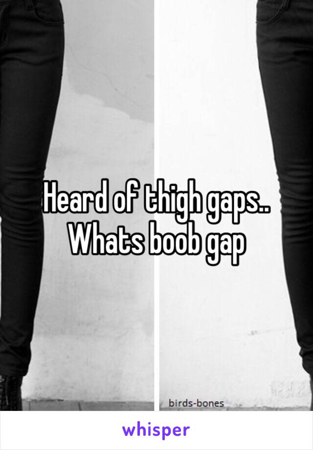 Heard of thigh gaps.. Whats boob gap