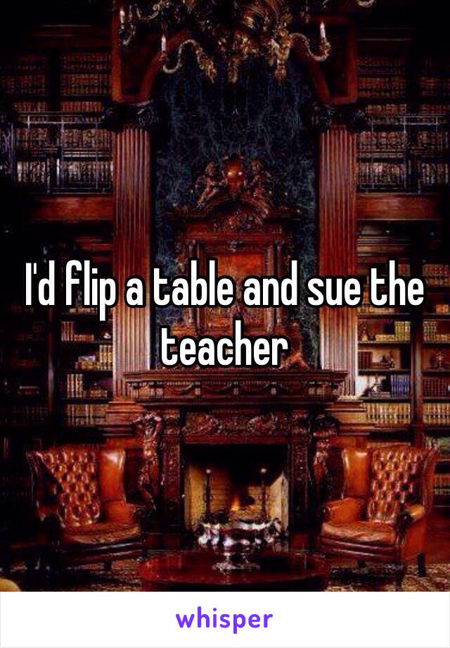 I'd flip a table and sue the teacher