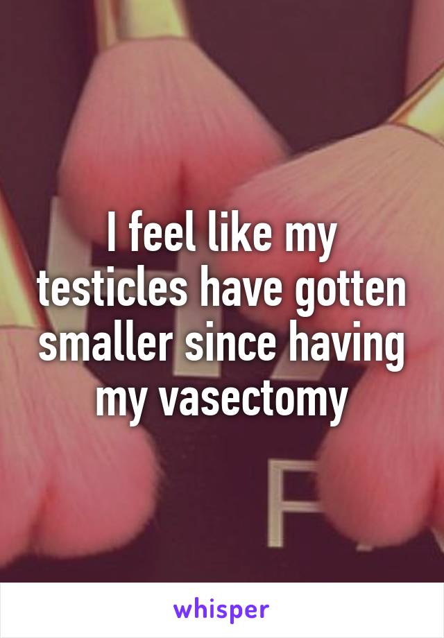 I feel like my testicles have gotten smaller since having my vasectomy