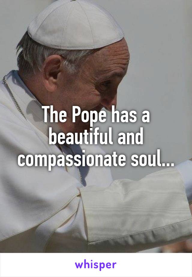 The Pope has a beautiful and compassionate soul...