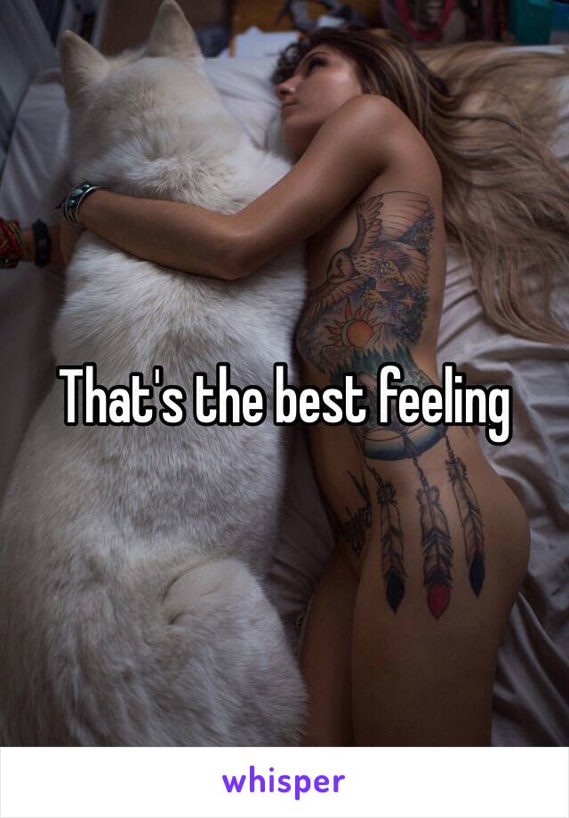 That's the best feeling 