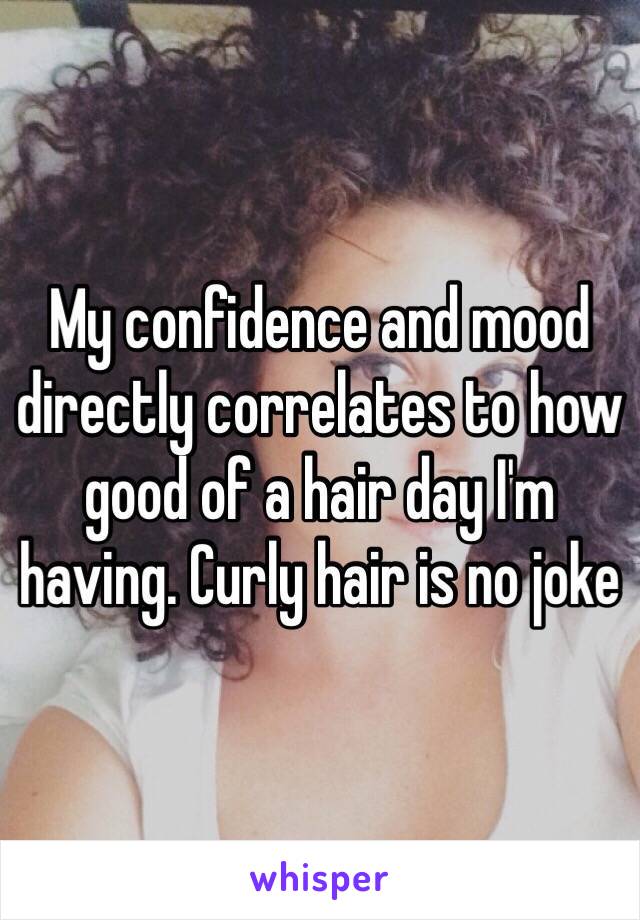 My confidence and mood directly correlates to how good of a hair day I'm having. Curly hair is no joke 